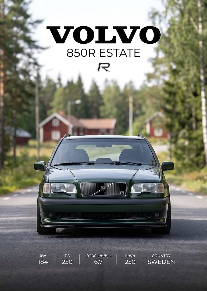 Volvo 850R Estate Car Poster
