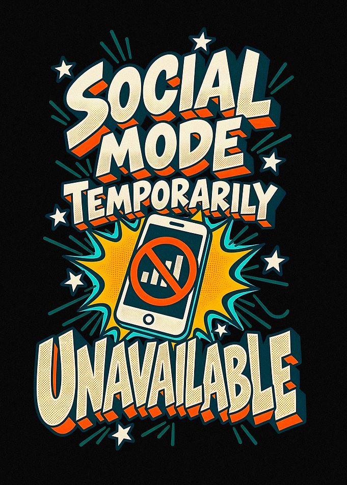 Social Mode Temporarily Unavailable Typography