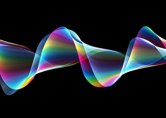 Abstract Rainbow Wave on Black