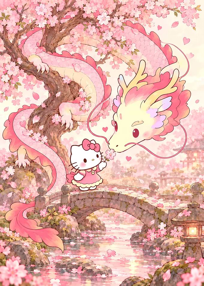 Hello Kitty and Pink Dragon