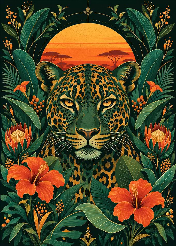 Leopard Sunset Halo