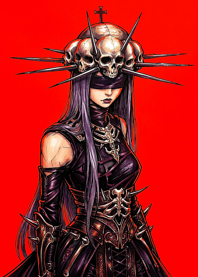 Gothic Skull Crown Warrior Princess