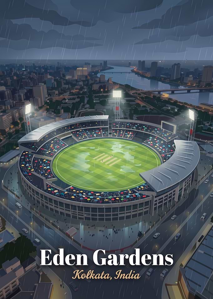 Eden Gardens Cricket Stadium Poster