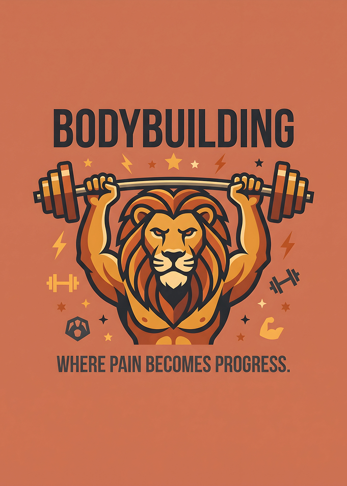 Bodybuilding Lion Motivational Poster