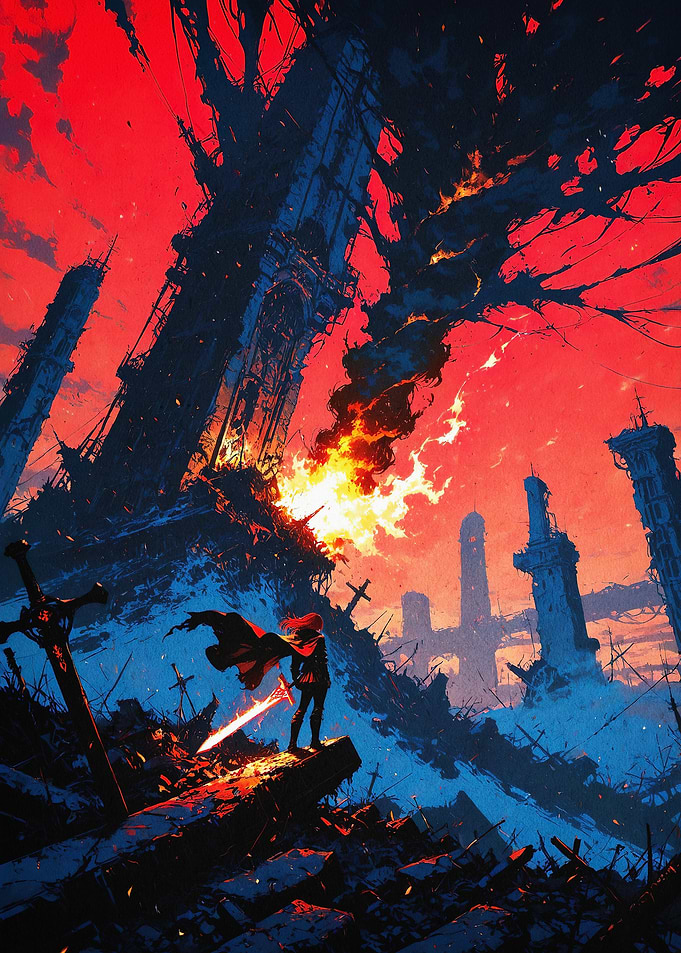 Dark Knight Ruined World Poster