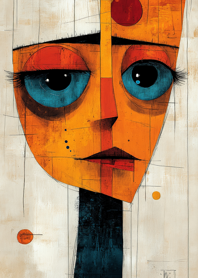 Abstract Portrait of a Melancholic Figure
