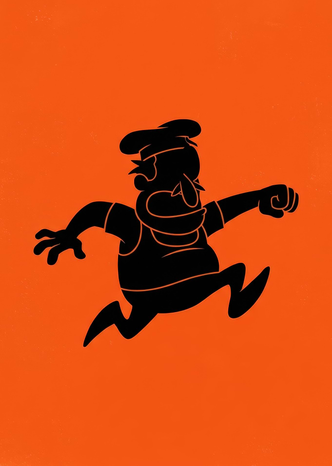 Minimalist Peppino Spaghetti Silhouette