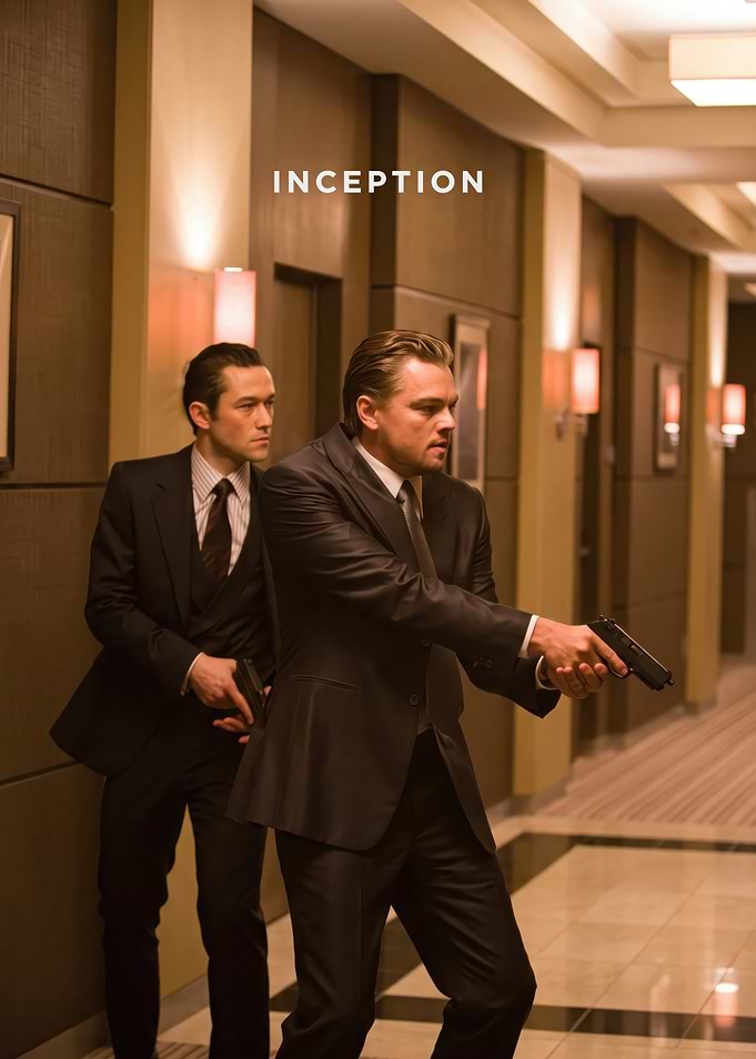 Inception Movie Poster Featuring Cobb and Arthur