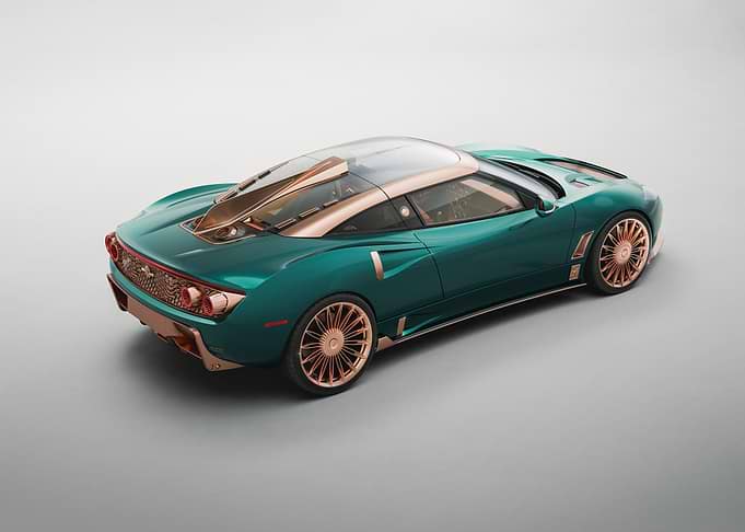 Teal and Rose Gold Luxury Supercar