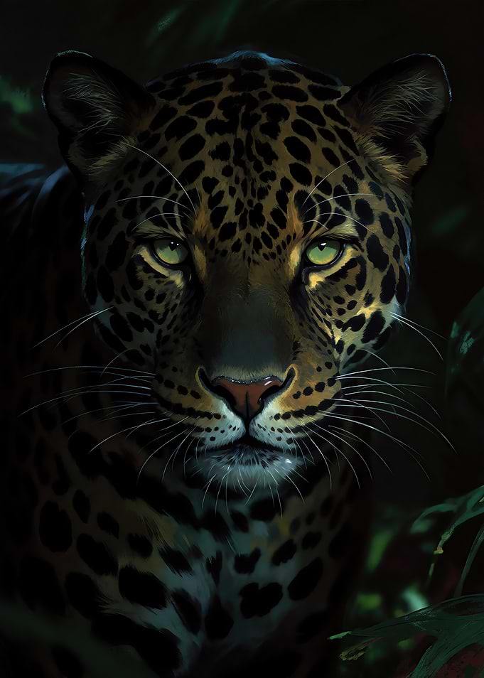 Intense Gaze of a Jaguar