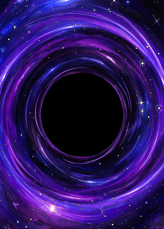 Swirling Purple Cosmic Black Hole