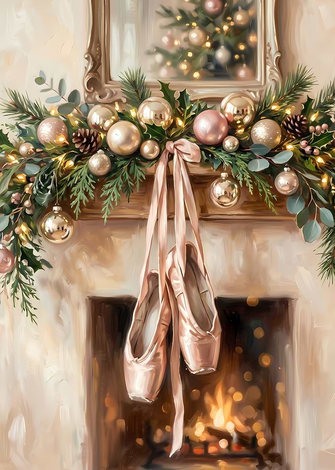 Ballet Slippers Christmas Fireplace Decor