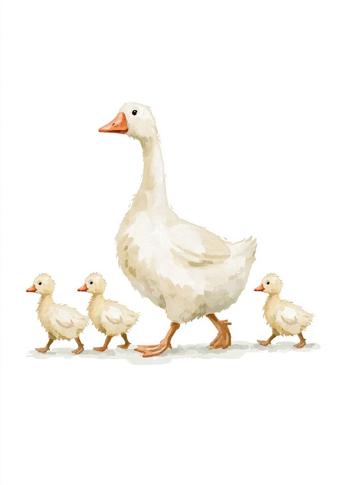 Mother Goose and Her Ducklings
