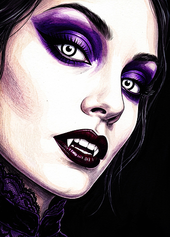 Gothic Vampire Woman Portrait