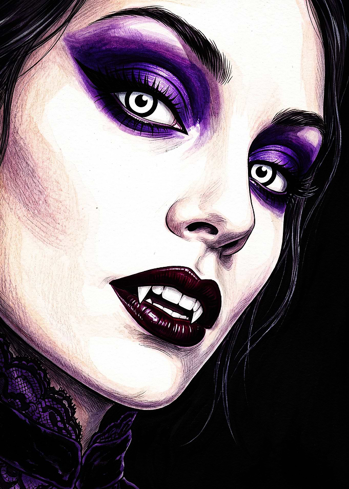 Gothic Vampire Woman Portrait