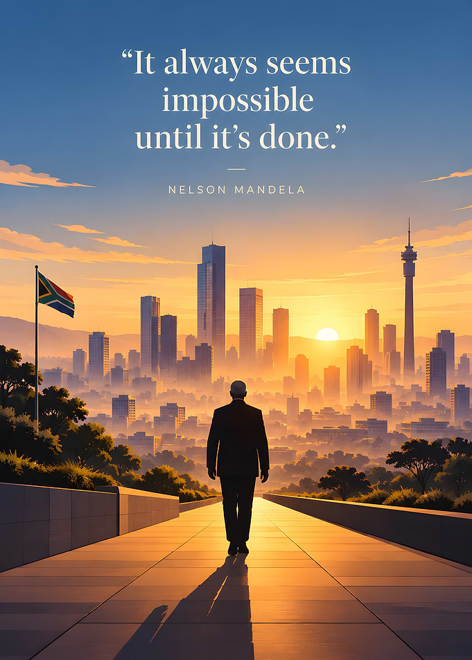 Nelson Mandela Inspirational Quote Poster
