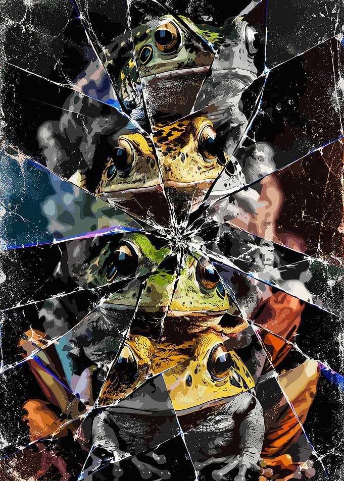 Shattered Glass Frog Portrait