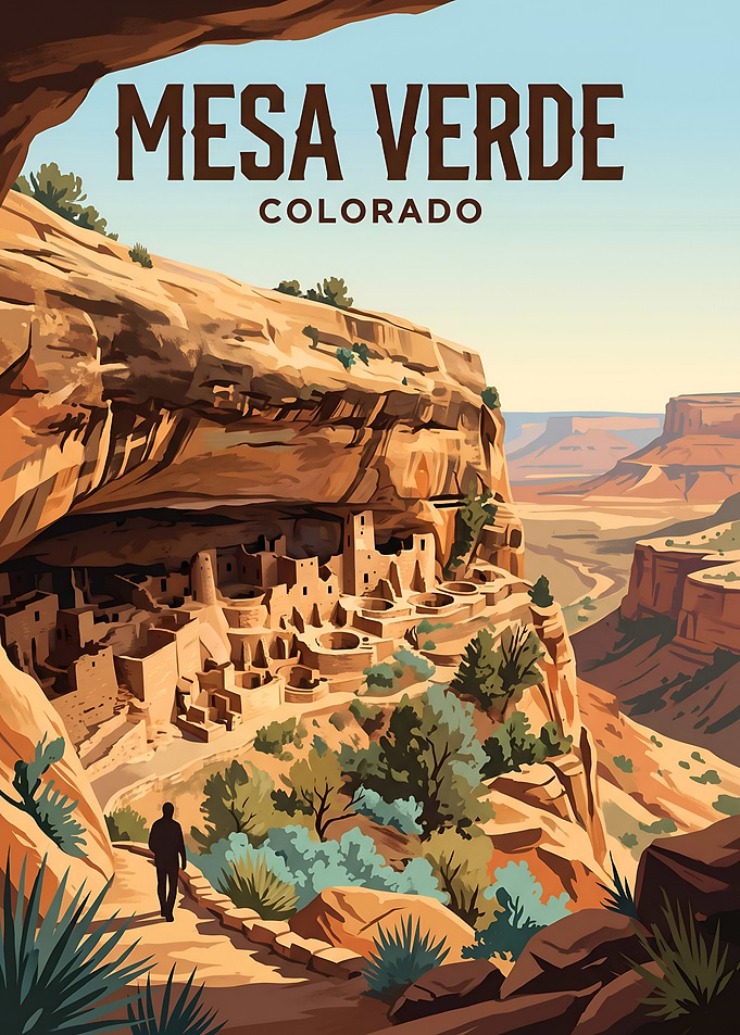 Mesa Verde National Park Colorado Travel Poster