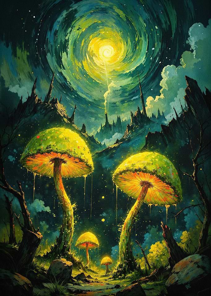 Cosmic Mushroom Fantasy Art