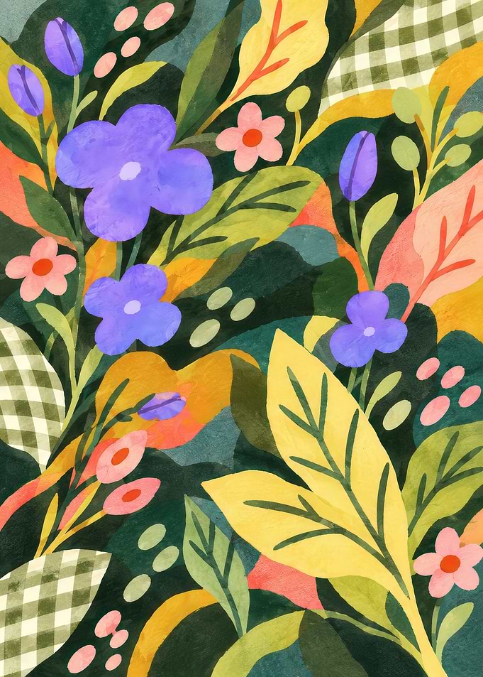 Vibrant Floral Botanical Illustration