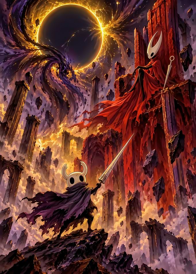 Hollow Knight and Hornet Confrontation