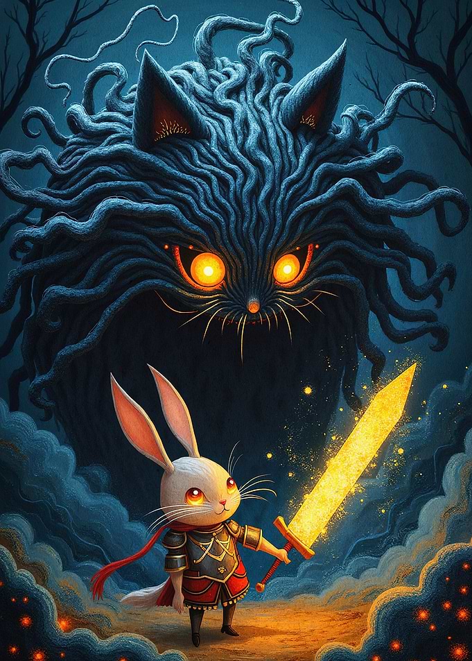 Brave Bunny Dark Fantasy Art