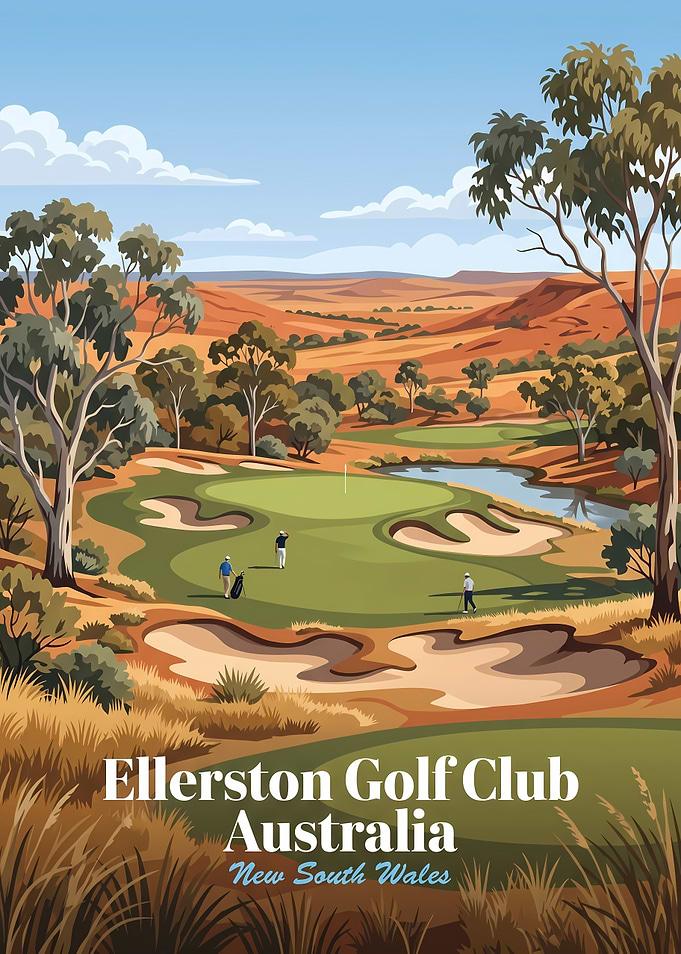 Ellerston Golf Club Australia Travel Poster