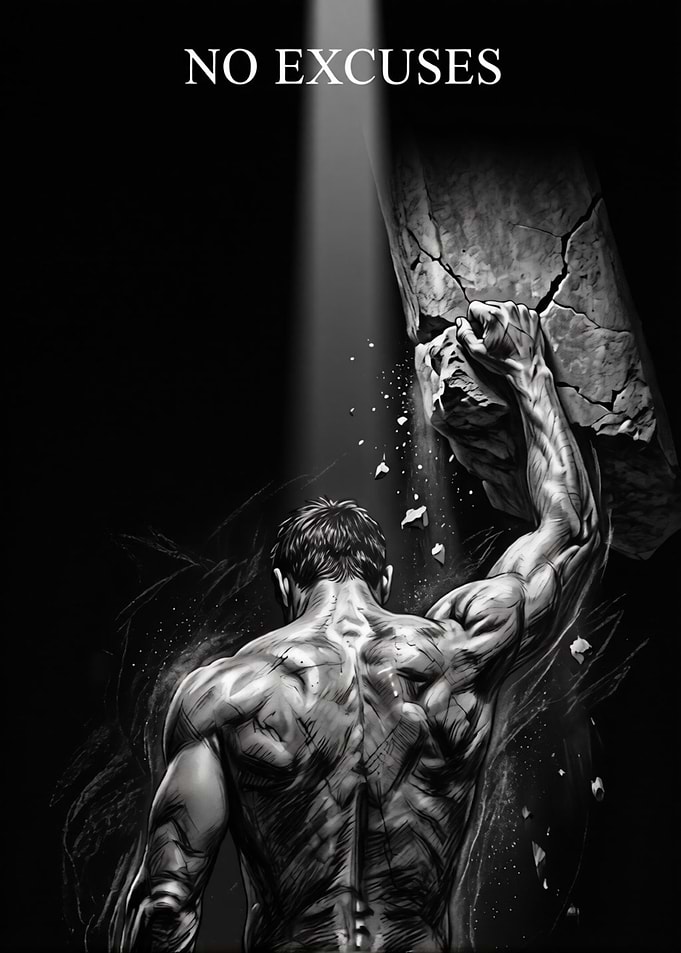 No Excuses Motivational Art