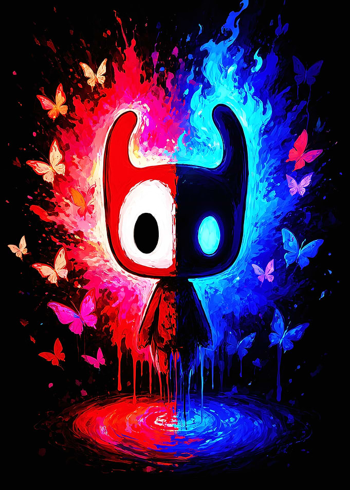 Duality Split Color Demon Character