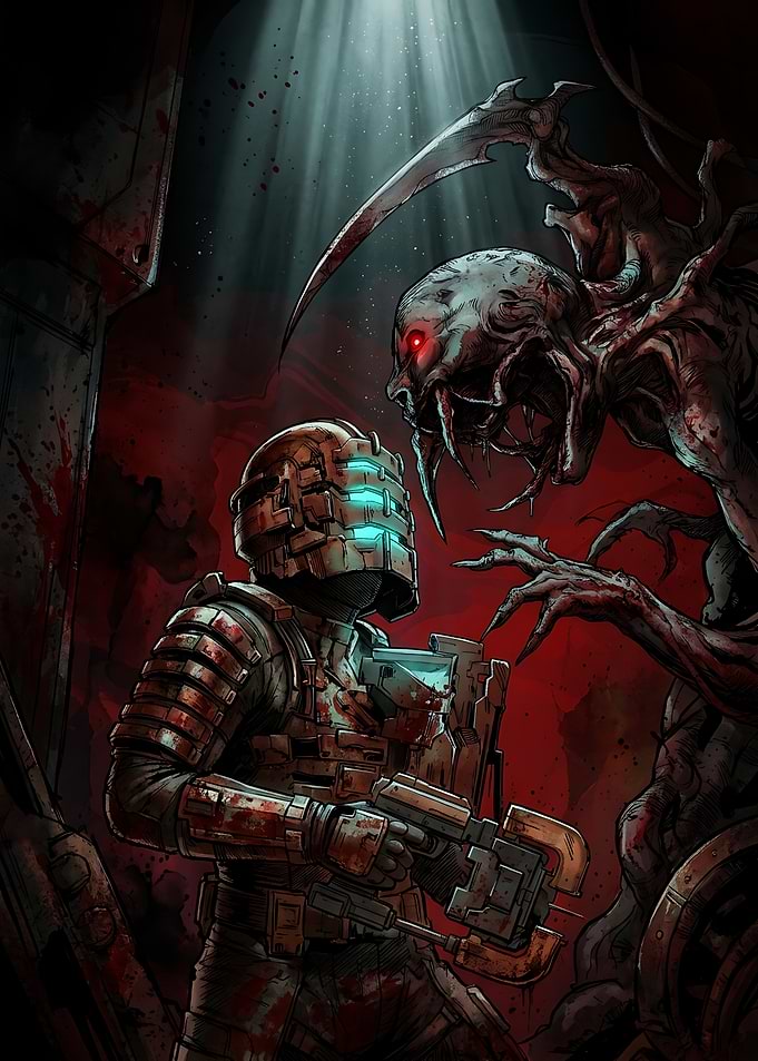 Isaac Clarke Confronts a Necromorph