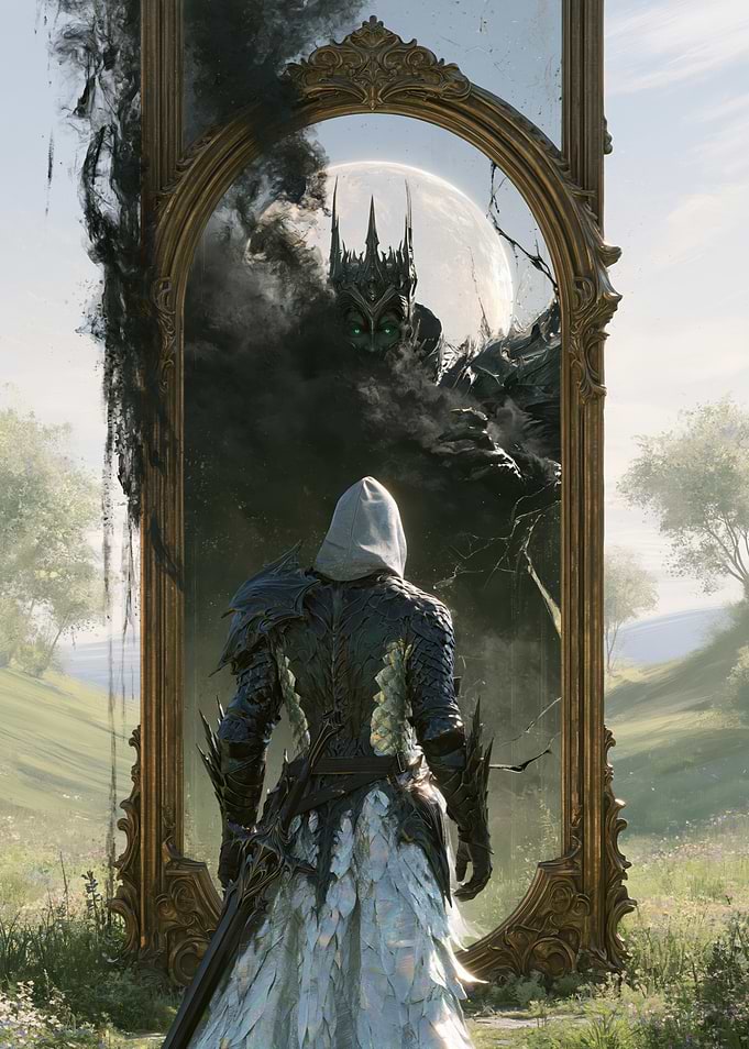 Knight Facing Dark Mirror Reflection