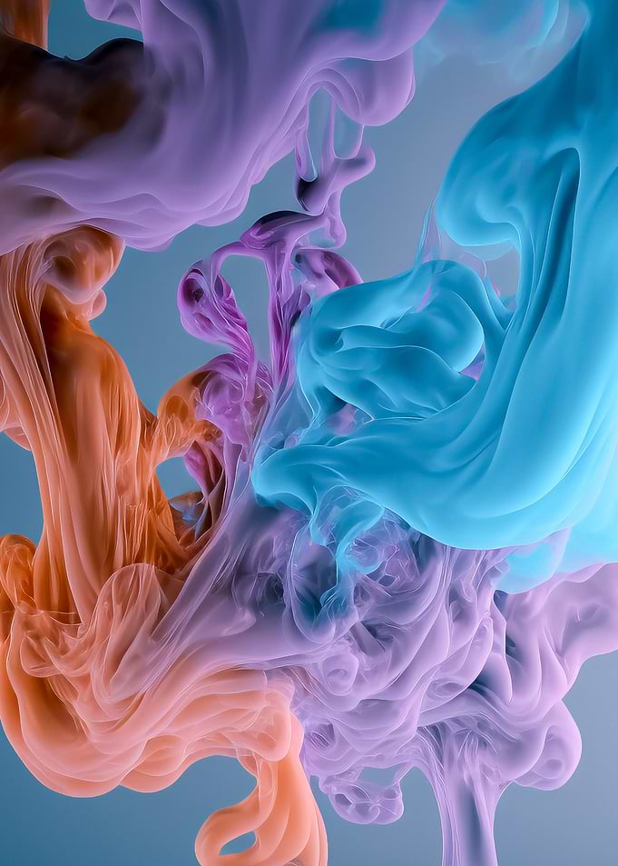 Abstract Colorful Ink Swirls