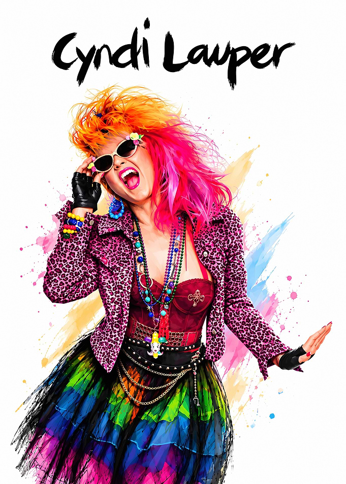 Cyndi Lauper 80s Pop Icon Portrait