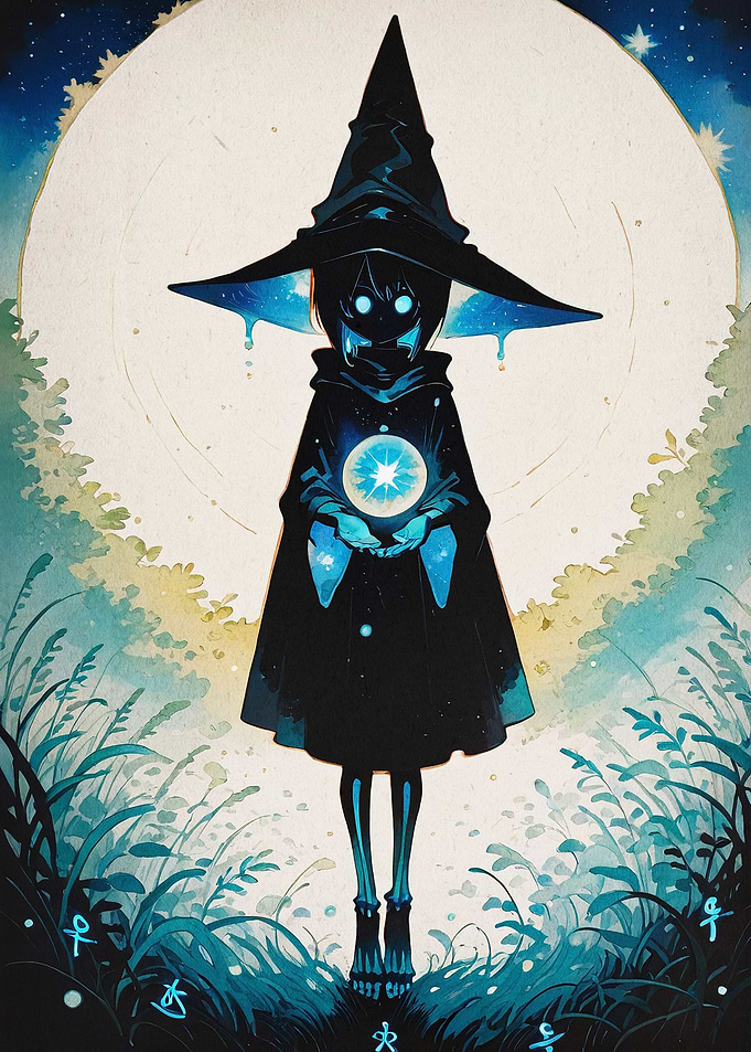 Cosmic Witch Fantasy Art Poster
