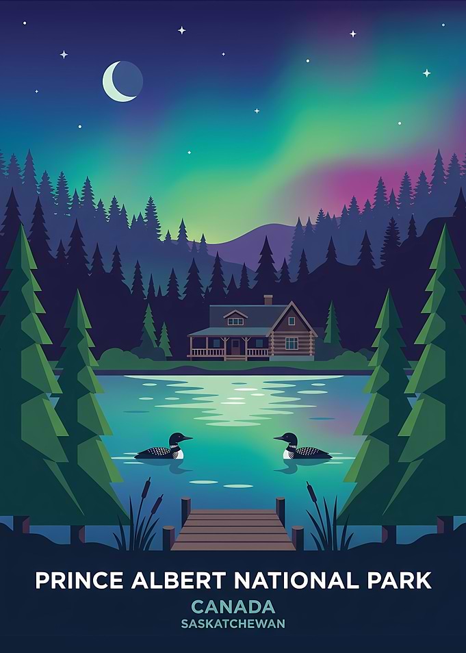 Prince Albert National Park Travel Poster