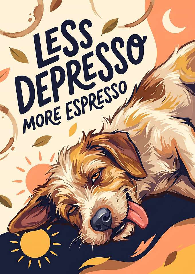 Less Depresso More Espresso - Coffee Dog