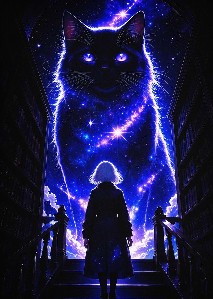 Cosmic Cat Fantasy Art Poster