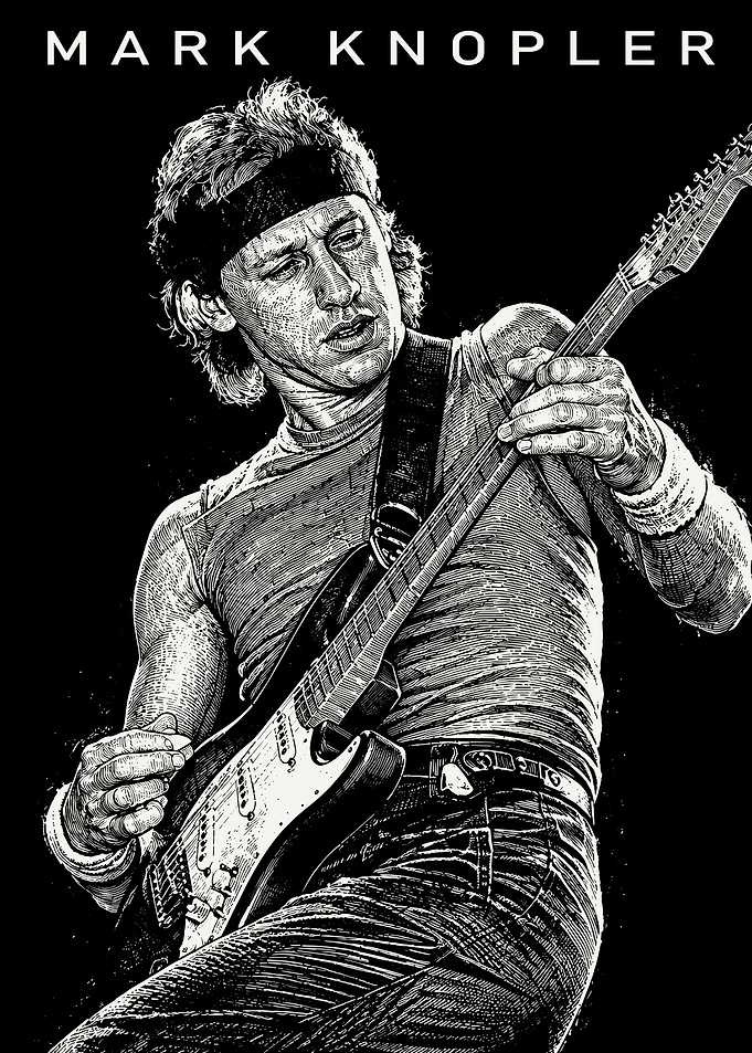Mark Knopfler Guitarist Portrait Poster