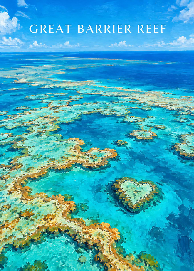Great Barrier Reef Heart Reef Poster