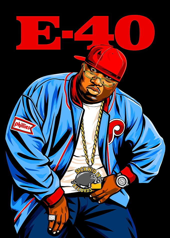 E-40 Rap Artist Illustration