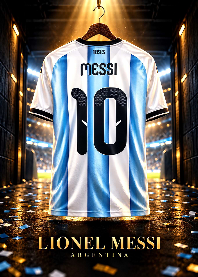 Lionel Messi Argentina Jersey Display