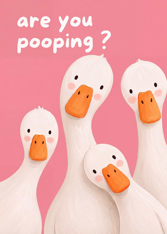 Funny Ducks Asking Are You Pooping