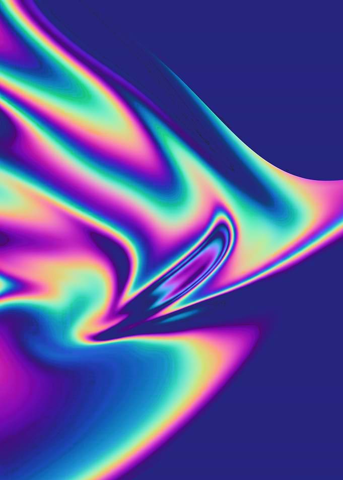 Abstract Iridescent Liquid Wave Pattern