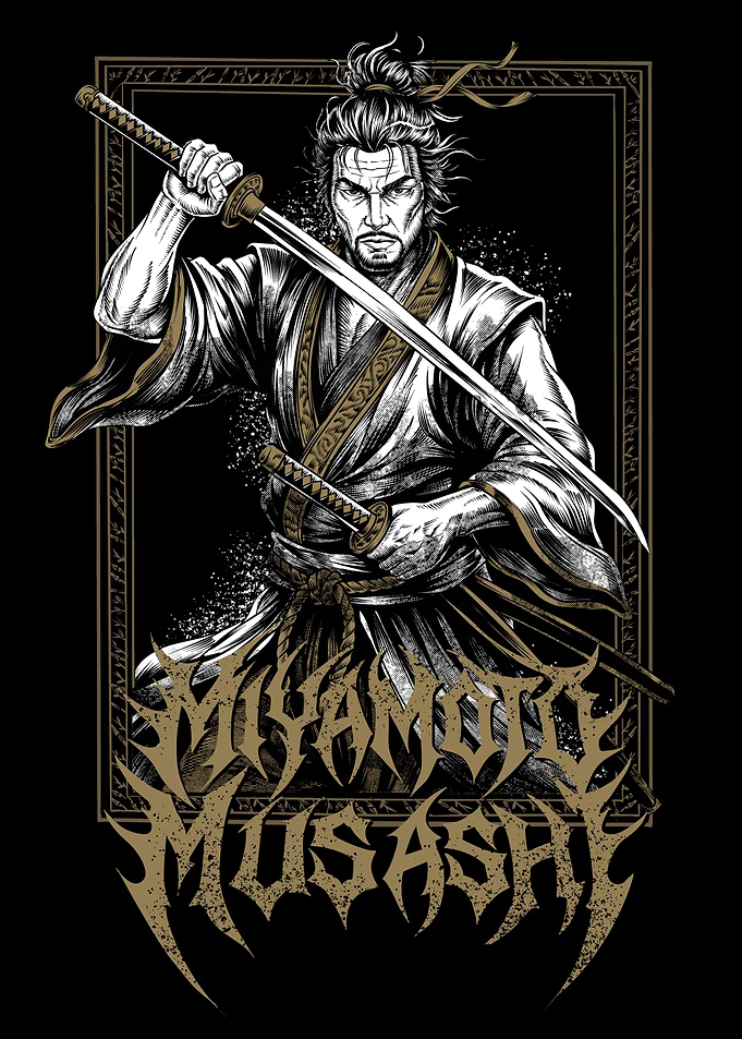 Miyamoto Musashi Samurai Warrior Illustration