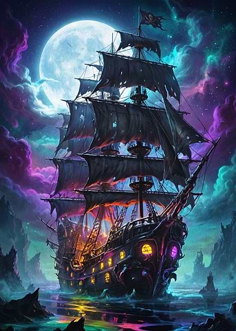 Ghost Pirate Ship Cosmic Fantasy Ar