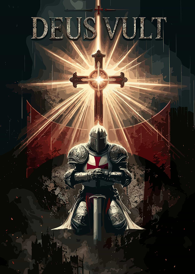 Deus Vult Crusader Knight Poster