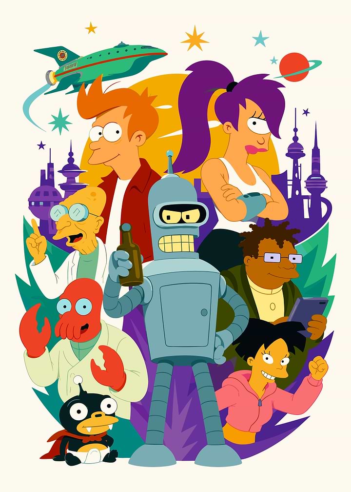 Futurama Cast Ensemble Illustration