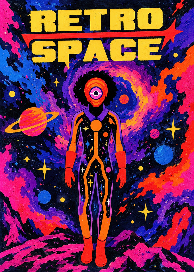 Retro Space Cyclops Astronaut Poster