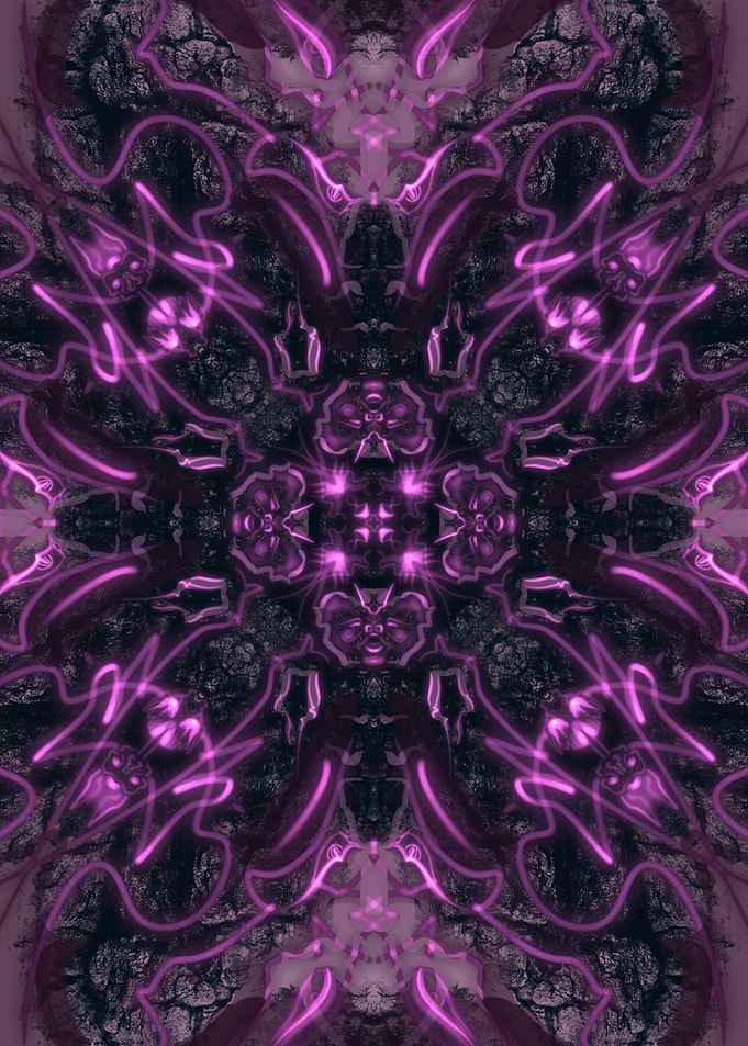 Symmetrical Neon Purple Abstract Pattern
