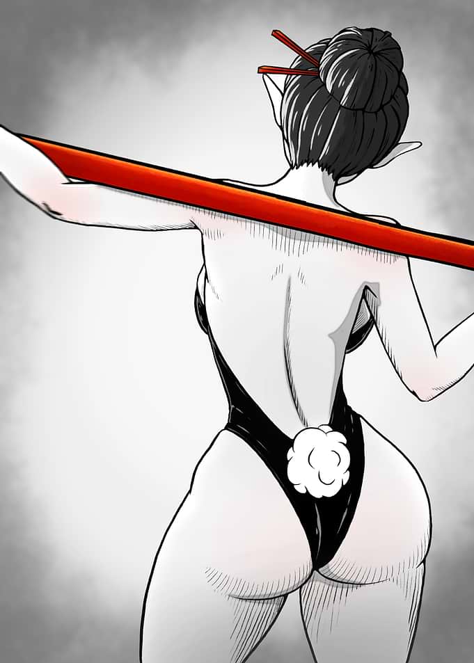 Anime Bunny Girl with Staff